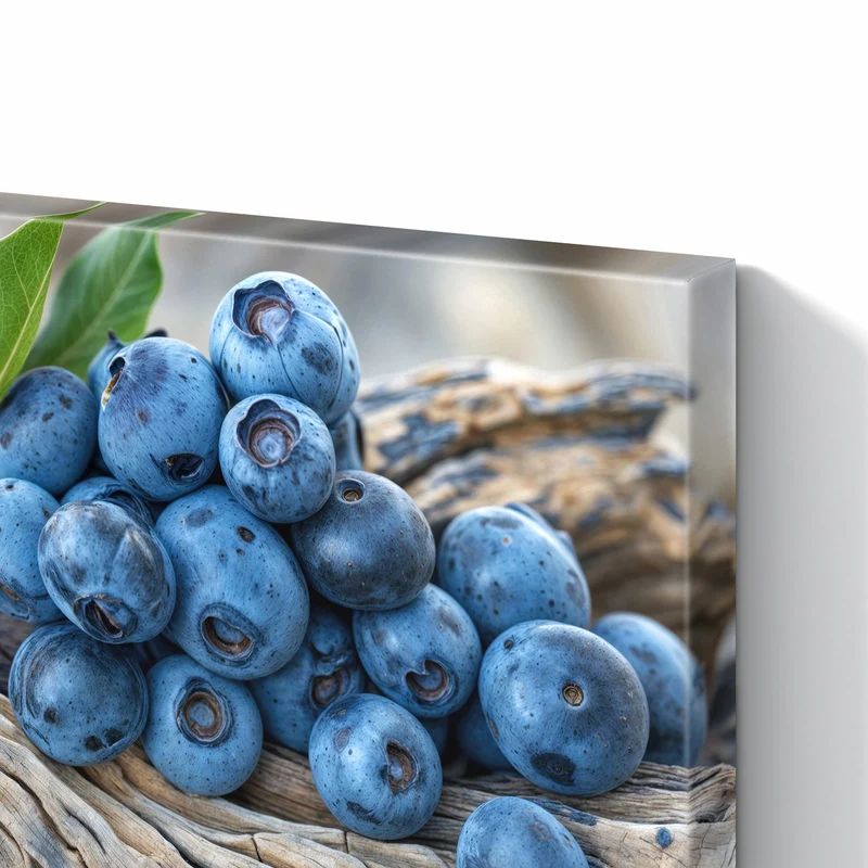 Metall Magnettafel - Treibholz und Blaubeeren