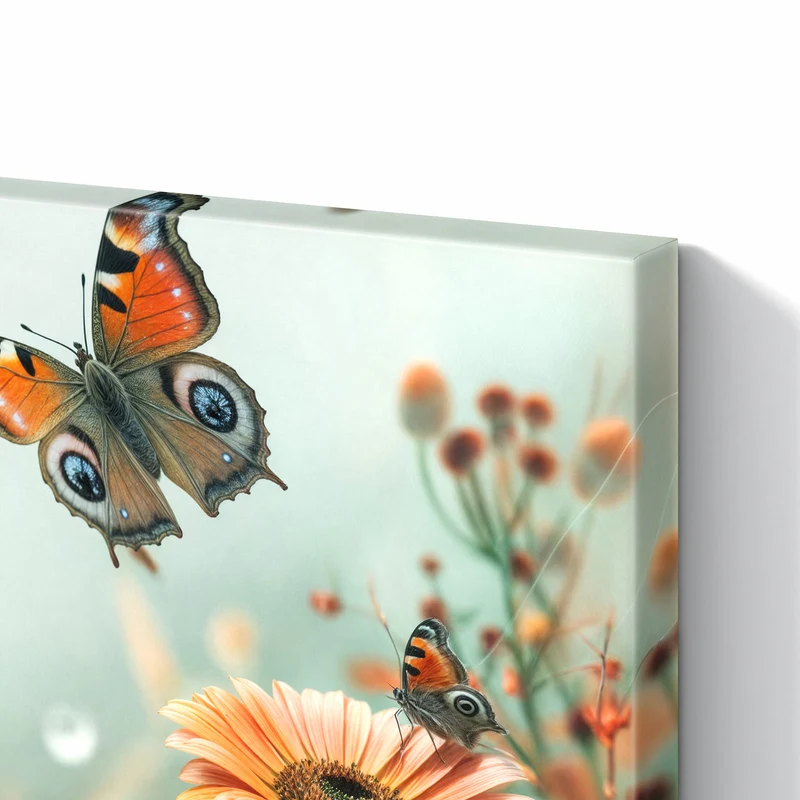 Metall Magnettafel - Falter und Gerbera