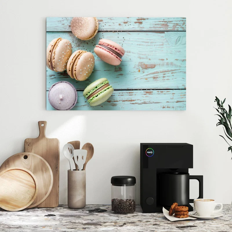 Metall Magnettafel - Macarons auf Holz