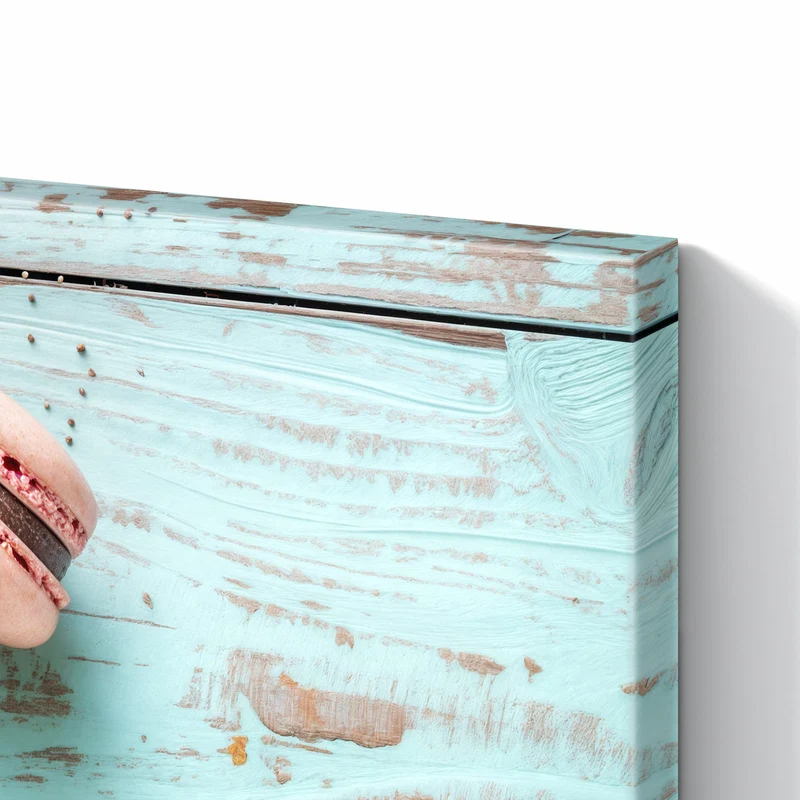 Metall Magnettafel - Macarons auf Holz