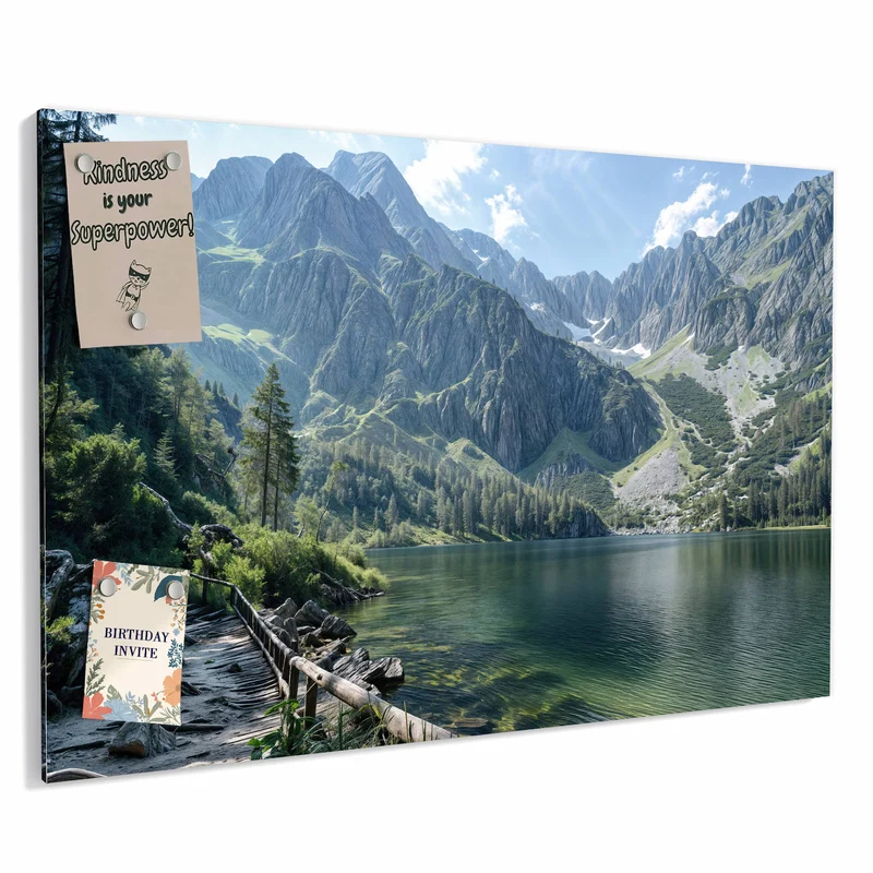 Metall Magnettafel - Grüner Bergsee