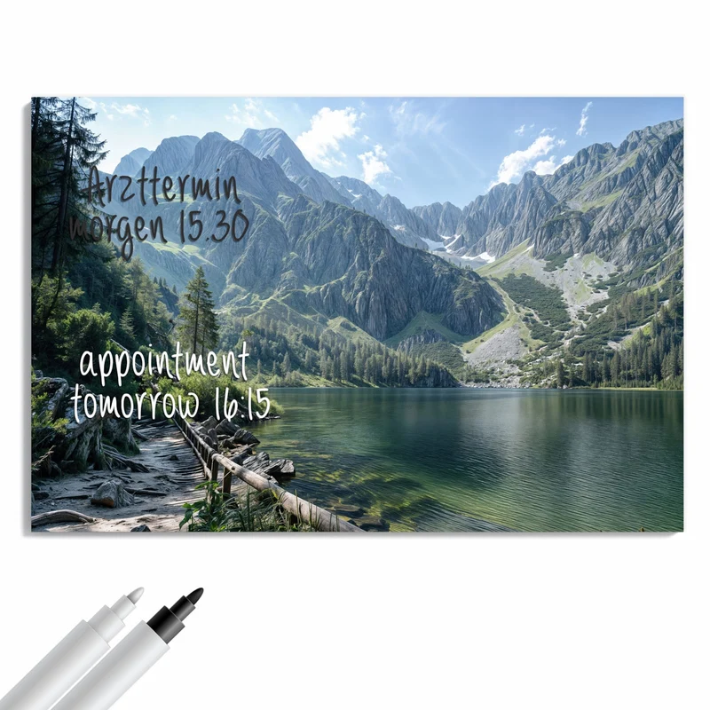 Metall Magnettafel - Grüner Bergsee