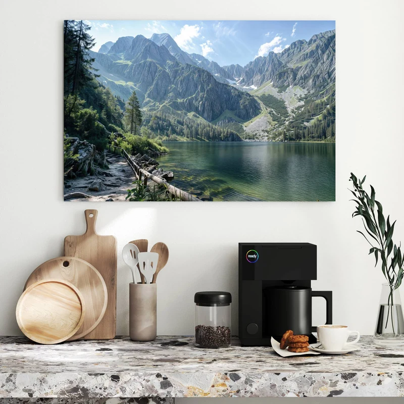 Metall Magnettafel - Grüner Bergsee