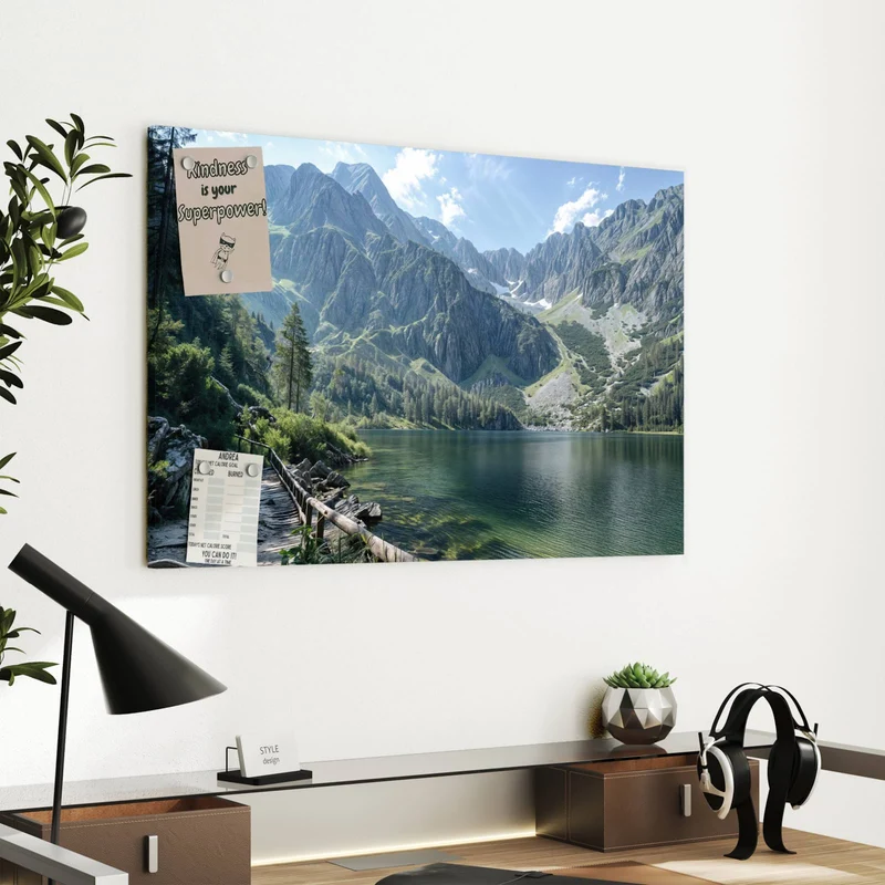 Metall Magnettafel - Grüner Bergsee