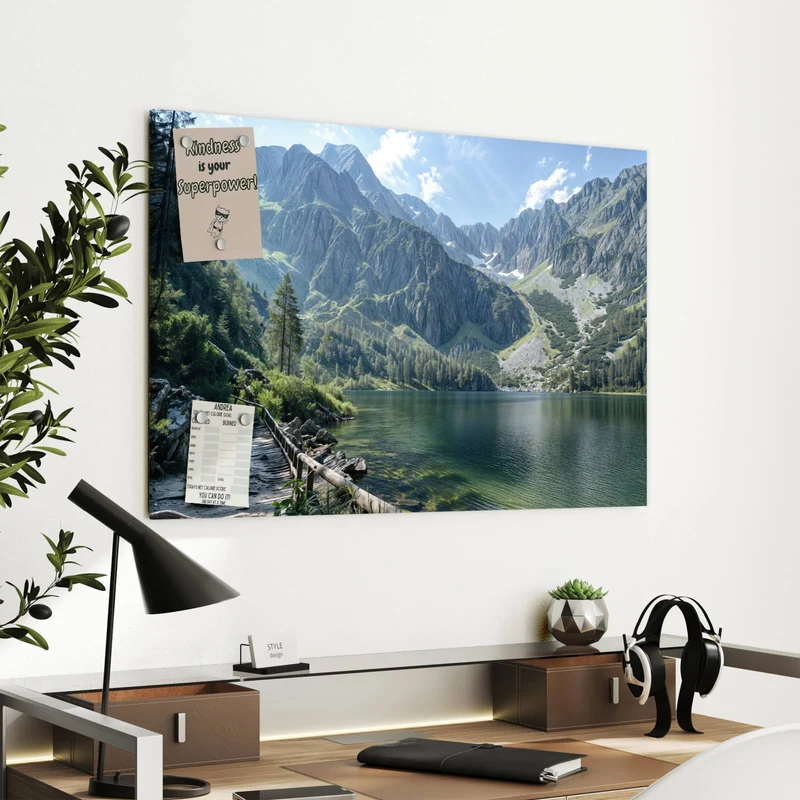 Metall Magnettafel - Grüner Bergsee