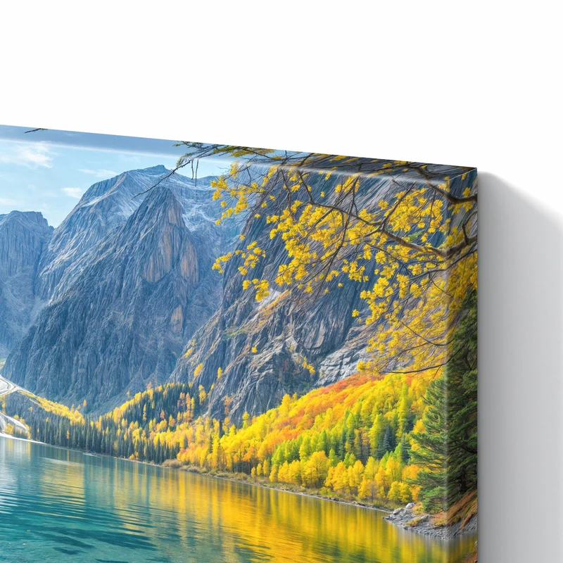 Metall Magnettafel - Bergsee im Herbst