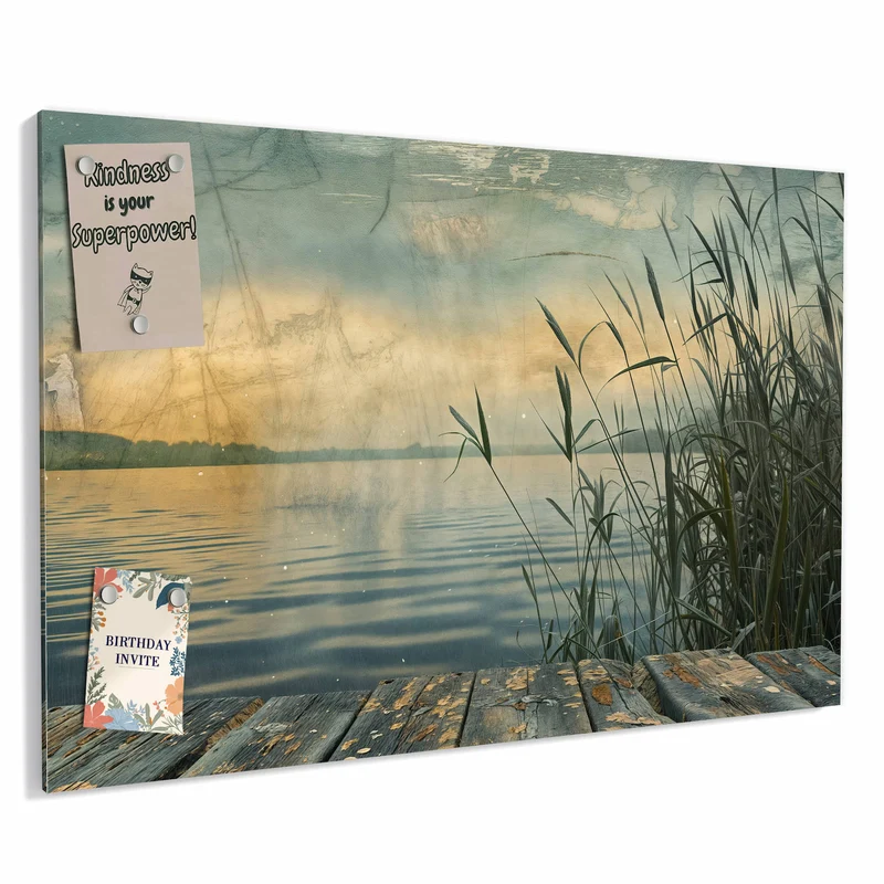 Metall Magnettafel - Steg am Schilfsee