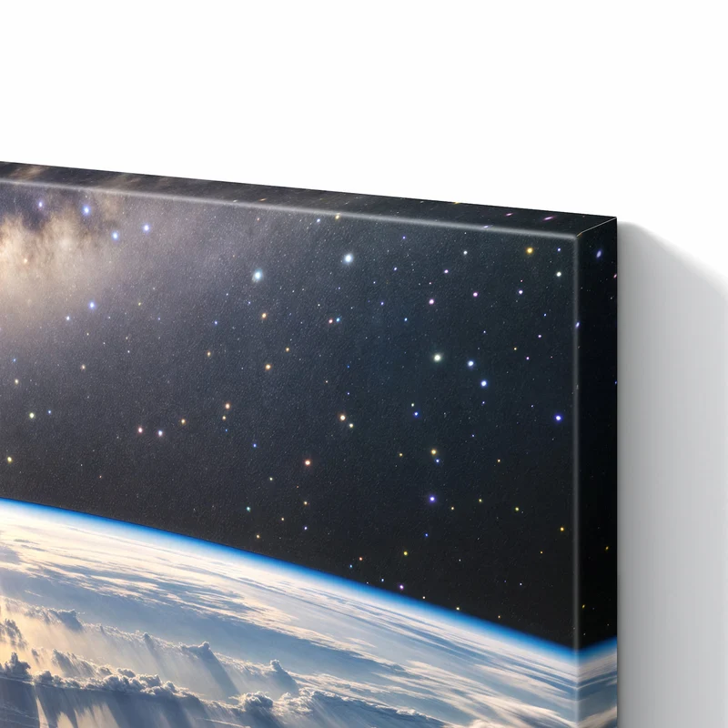 Metall Magnettafel - Erde und Milchstraße
