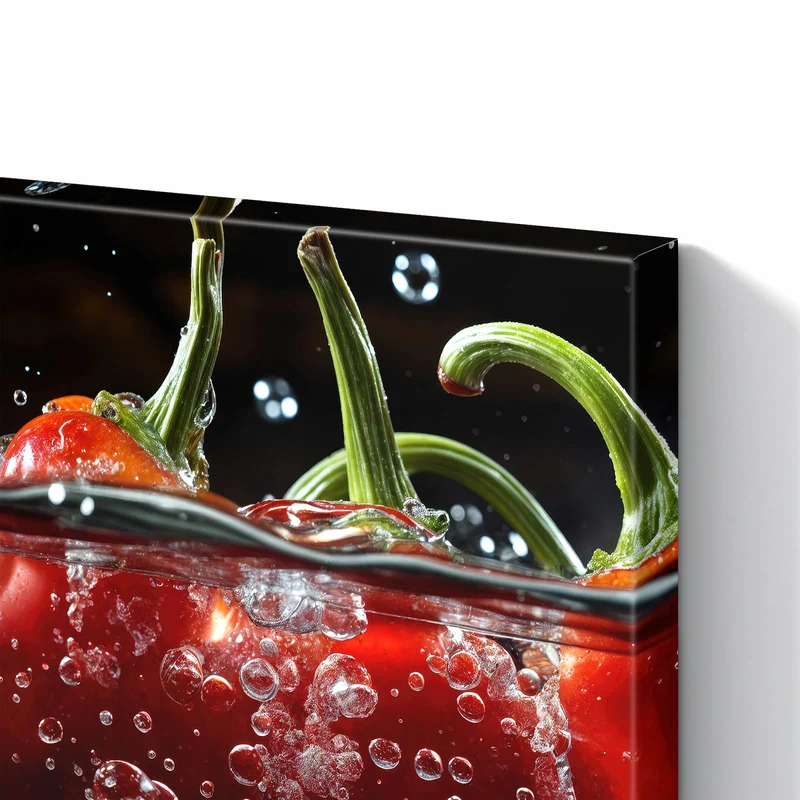 Metall Magnettafel - Chilis mit Luftblasen