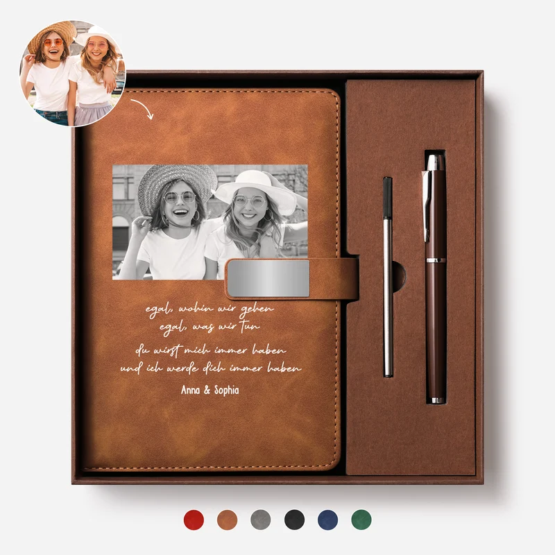 Ich Werde Immer Bei Dir Sein - Personalisierte Geschenke Beste Freundin | Notizbuch Mit Stift Foto