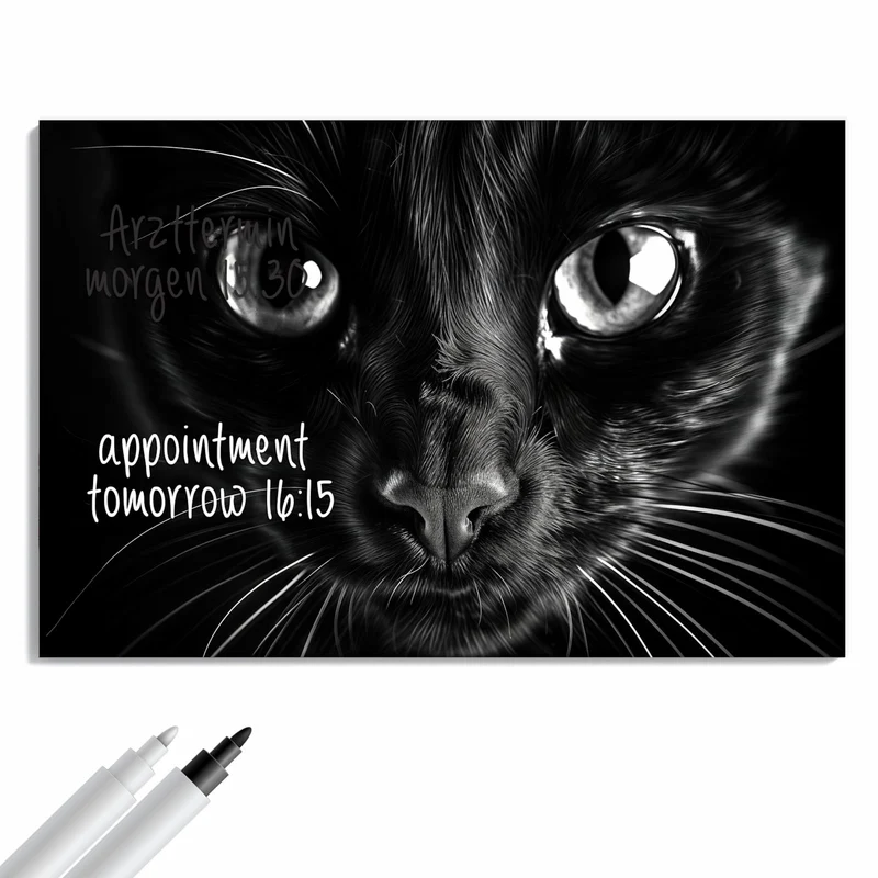 Metall Magnettafel - Katzengesicht