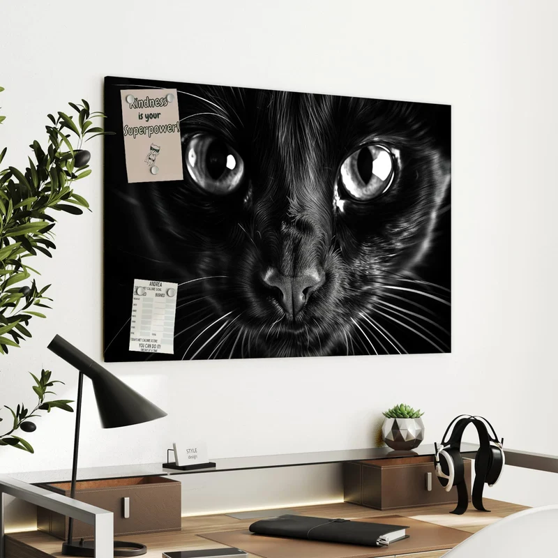 Metall Magnettafel - Katzengesicht