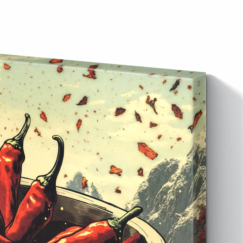 Metall Magnettafel - Schale mit Chilis