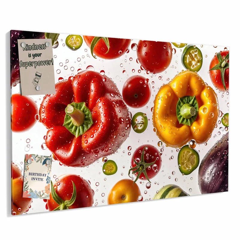 Metall Magnettafel - Paprika und Tomaten