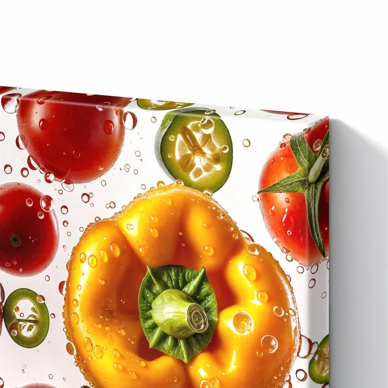Metall Magnettafel - Paprika und Tomaten