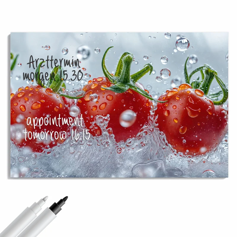 Metall Magnettafel - Tomaten im Wasser