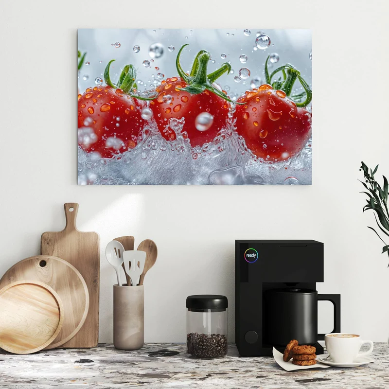 Metall Magnettafel - Tomaten im Wasser