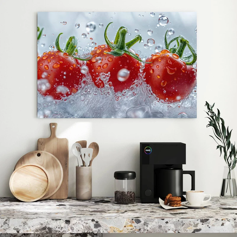 Metall Magnettafel - Tomaten im Wasser