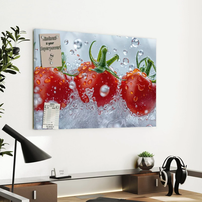 Metall Magnettafel - Tomaten im Wasser
