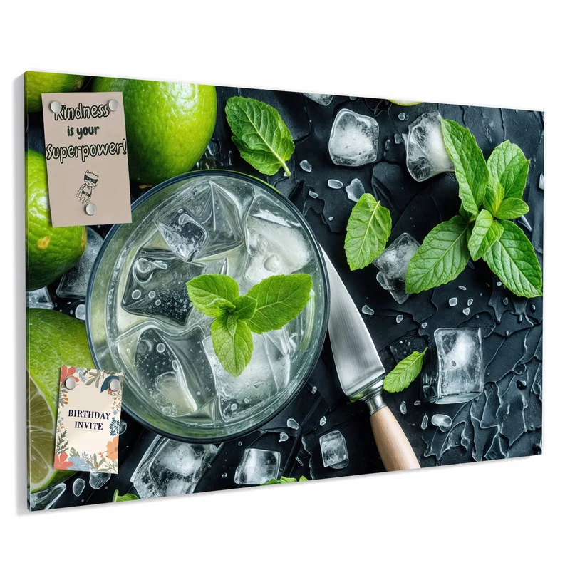 Metall Magnettafel - Frische Limetten