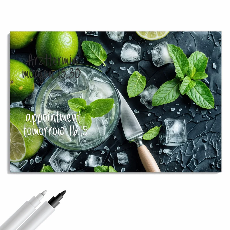 Metall Magnettafel - Frische Limetten