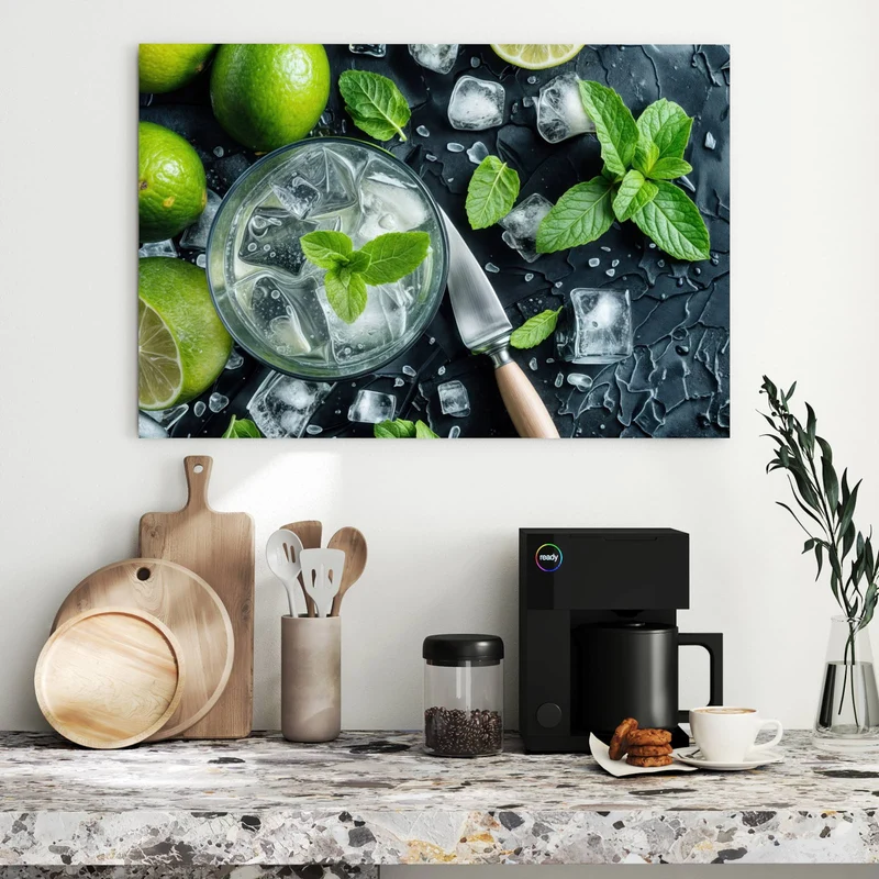 Metall Magnettafel - Frische Limetten