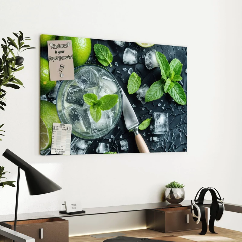 Metall Magnettafel - Frische Limetten