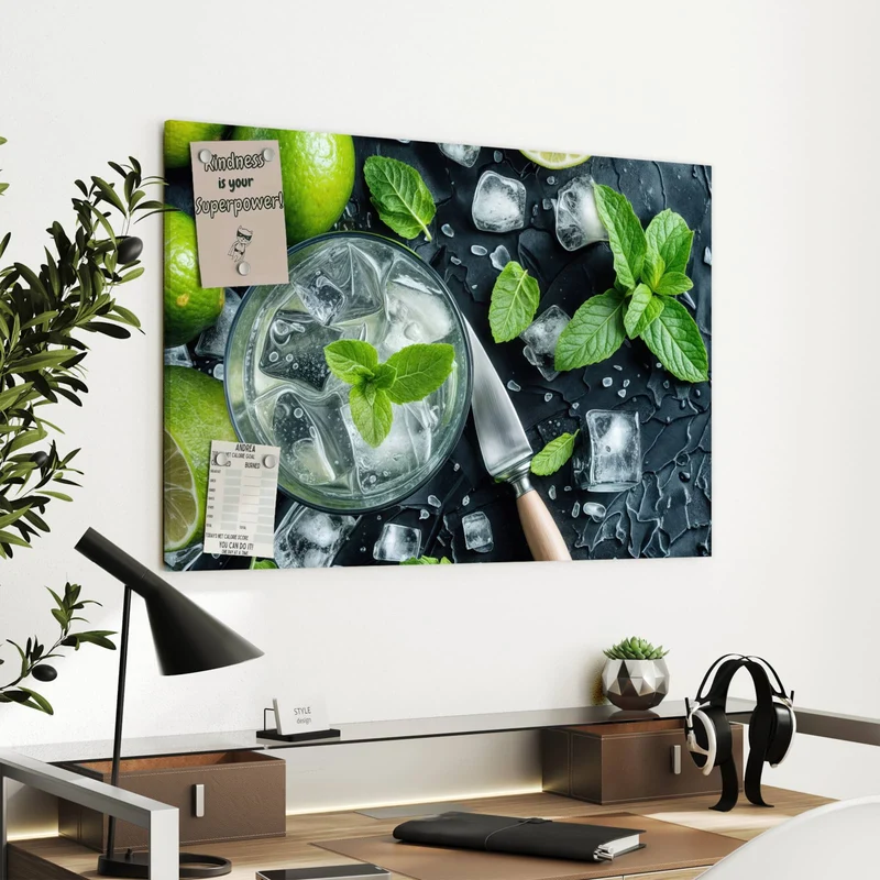 Metall Magnettafel - Frische Limetten