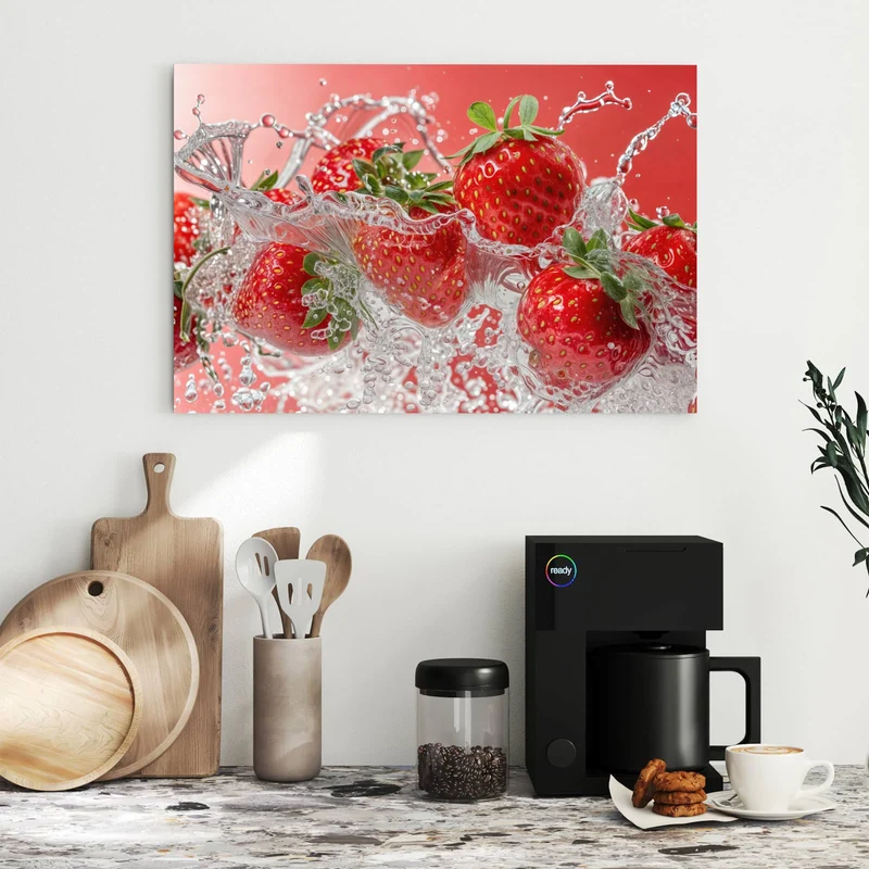 Metall Magnettafel - Erdbeerspritzer