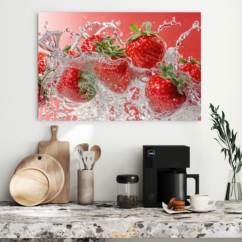 Metall Magnettafel - Erdbeerspritzer