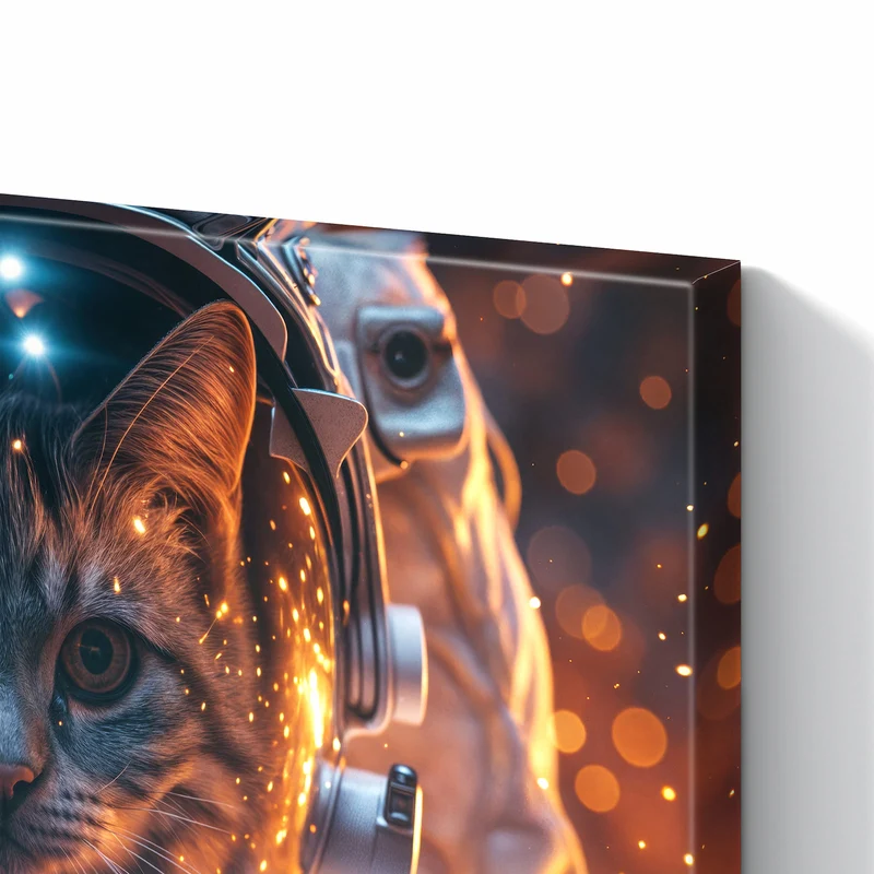 Metall Magnettafel - Katze im Raumanzug
