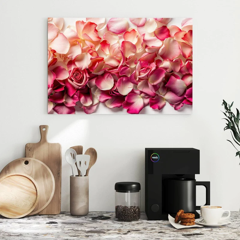 Metall Magnettafel - Rosenblüten in Pink