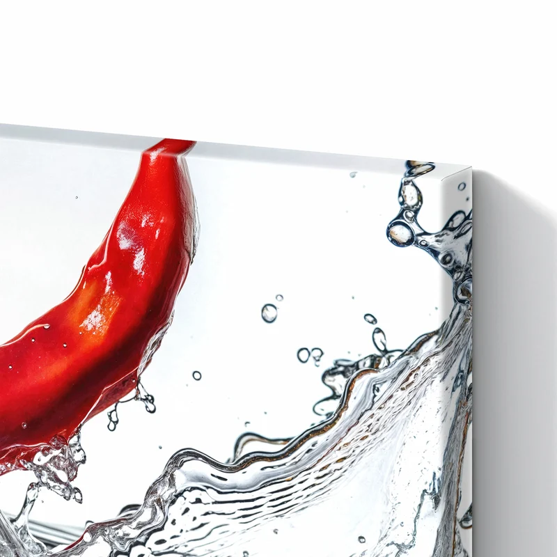 Metall Magnettafel - Chilischote im Spritzer