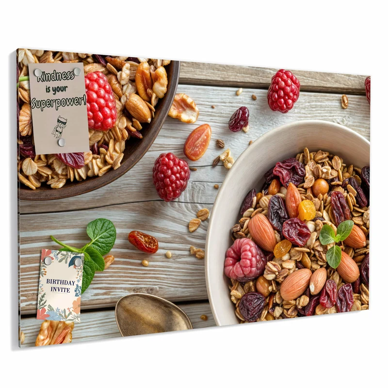 Metall Magnettafel - Müsli mit Nüssen