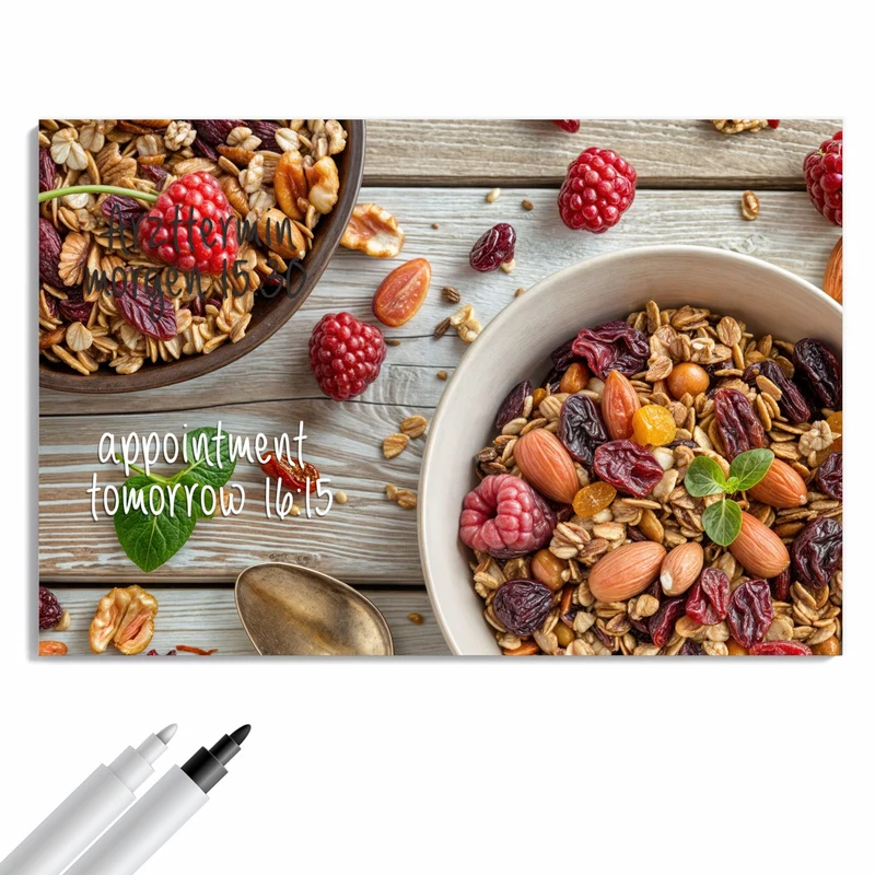 Metall Magnettafel - Müsli mit Nüssen