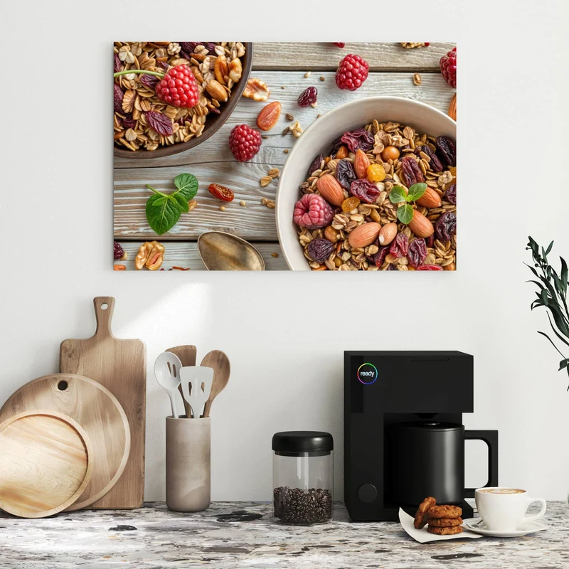 Metall Magnettafel - Müsli mit Nüssen