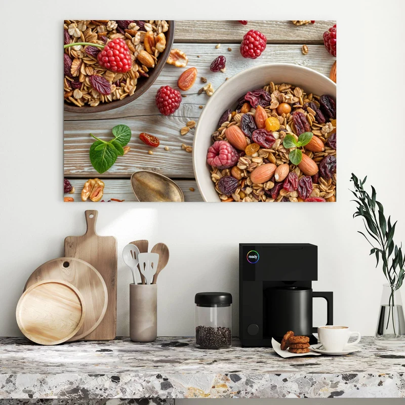 Metall Magnettafel - Müsli mit Nüssen