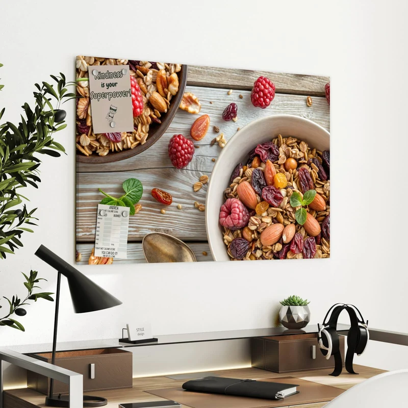 Metall Magnettafel - Müsli mit Nüssen