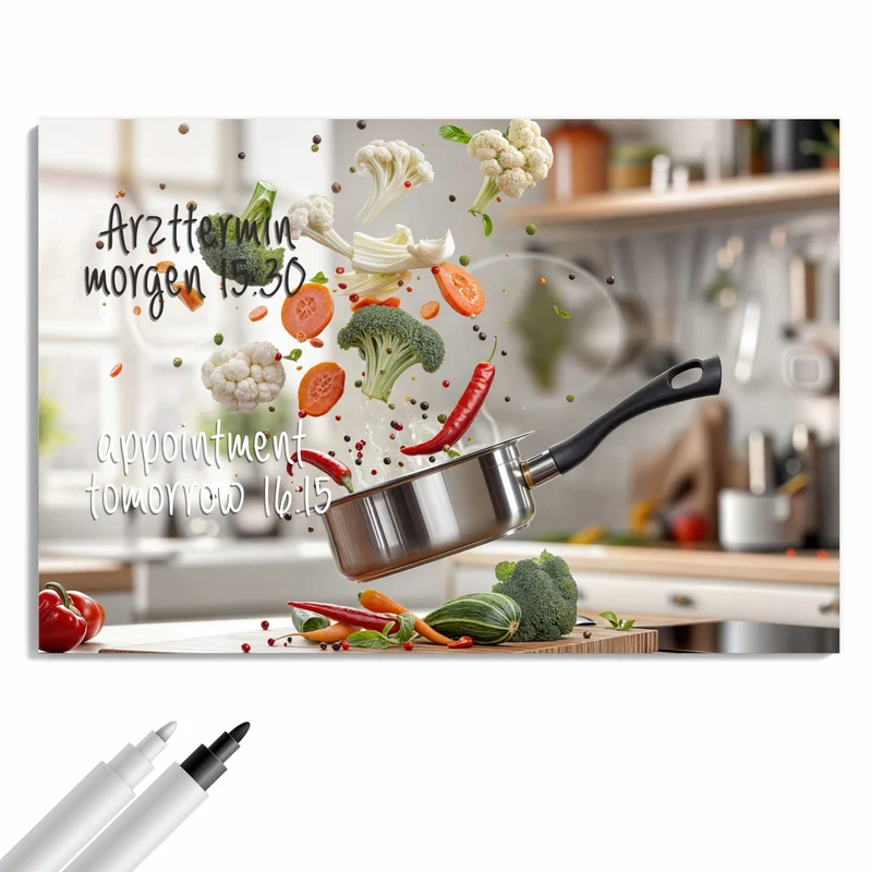 Metall Magnettafel - Kochen mit Gemüse