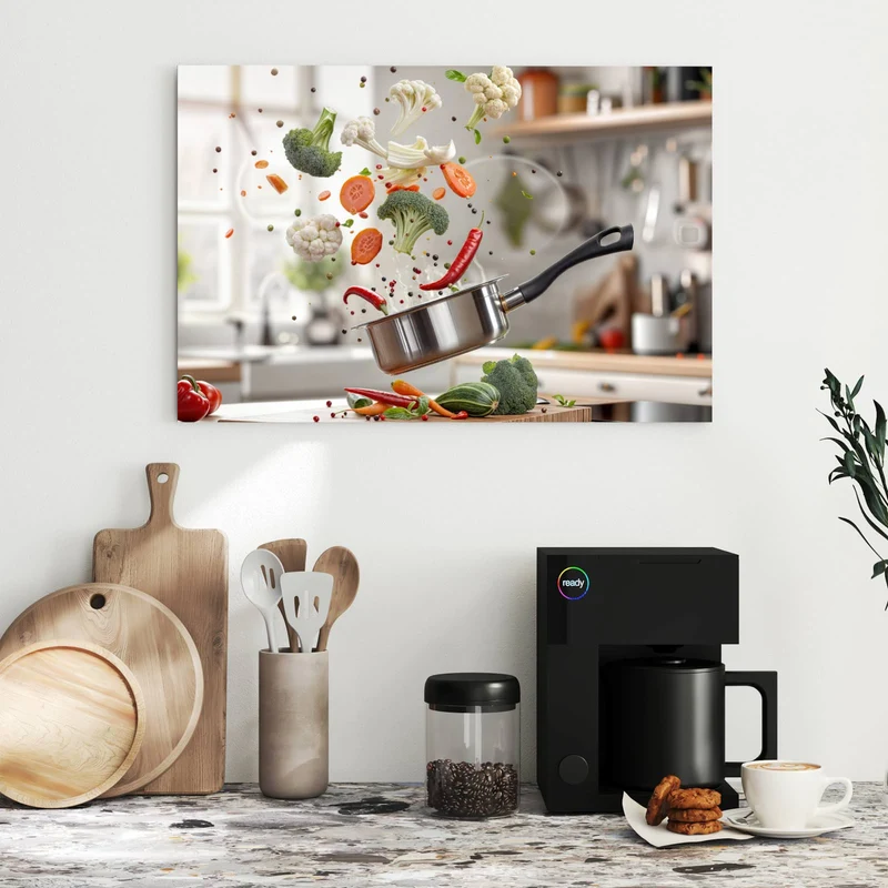 Metall Magnettafel - Kochen mit Gemüse