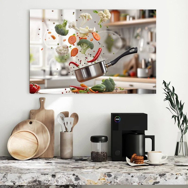 Metall Magnettafel - Kochen mit Gemüse