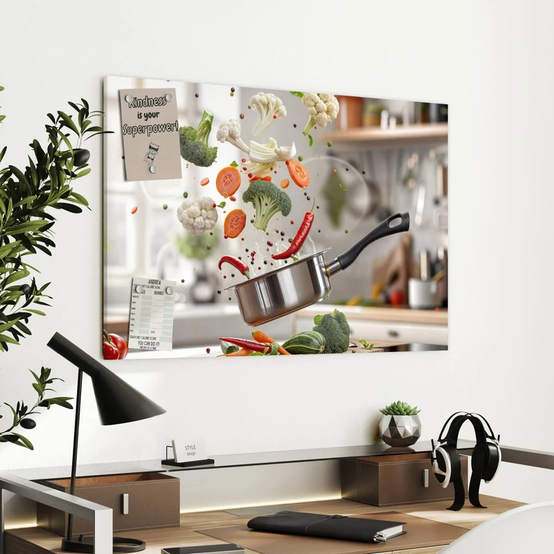 Metall Magnettafel - Kochen mit Gemüse