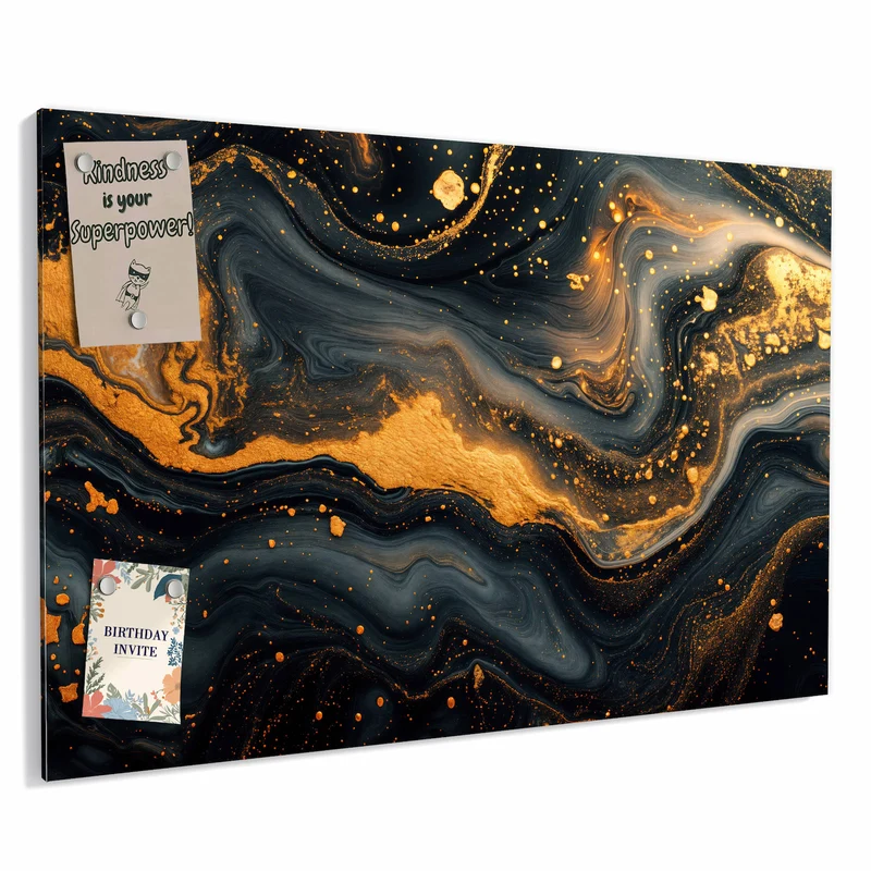 Metall Magnettafel - Marmor mit Goldadern