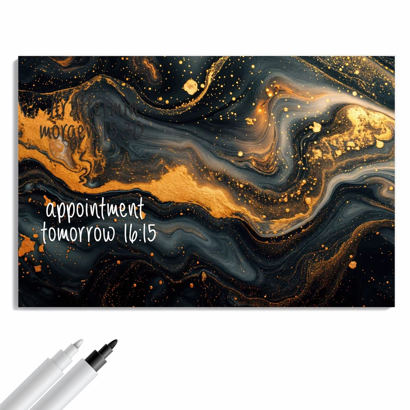 Metall Magnettafel - Marmor mit Goldadern