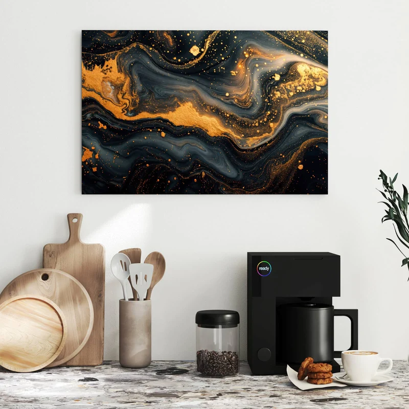Metall Magnettafel - Marmor mit Goldadern