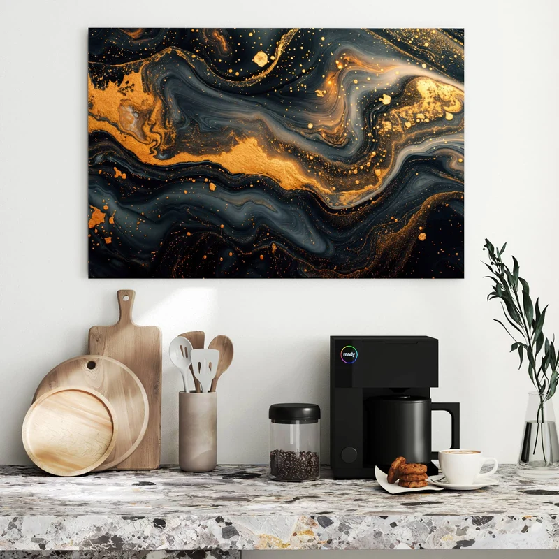 Metall Magnettafel - Marmor mit Goldadern