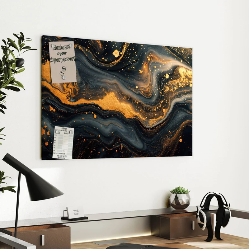 Metall Magnettafel - Marmor mit Goldadern