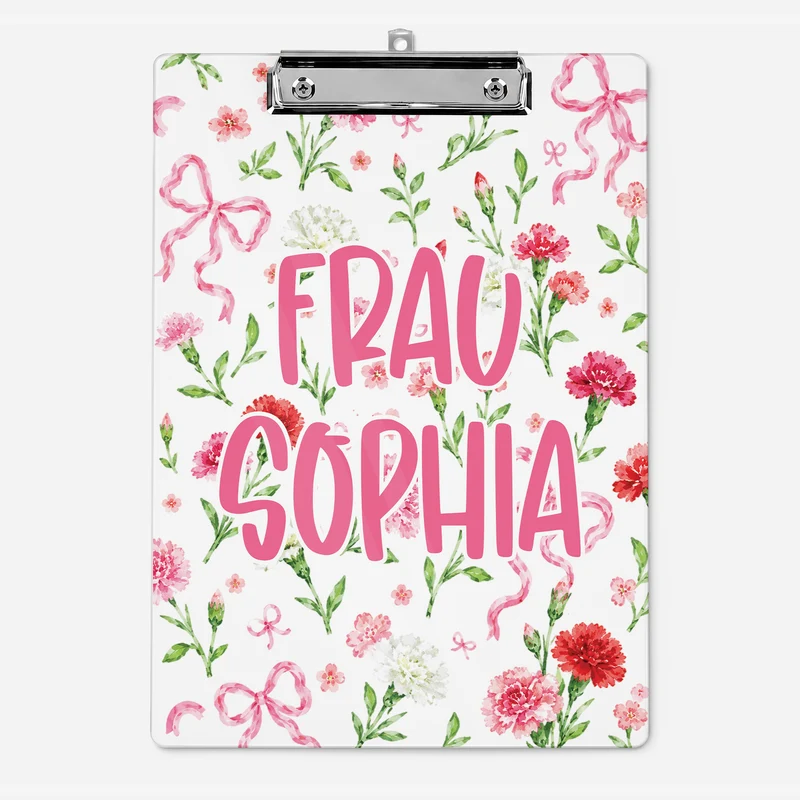 Lehrerin Blumen - Personalisiertes Geschenk | Klemmbrett