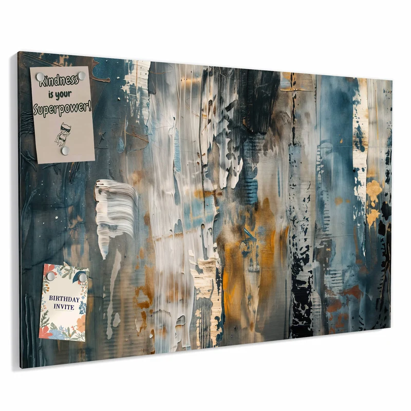 Metall Magnettafel - Blaue Farbschichten