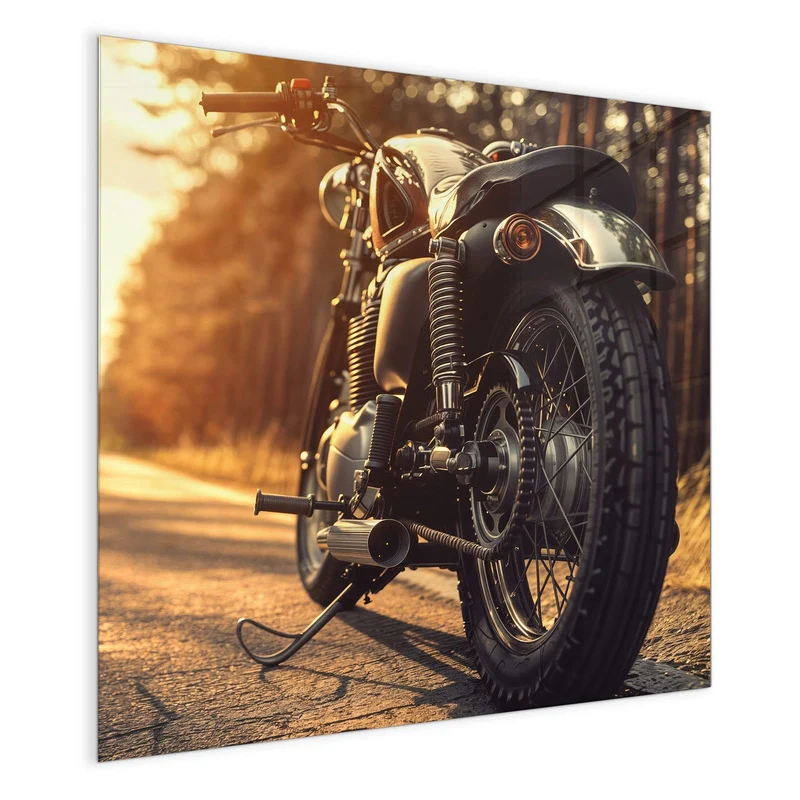 Magnettafel - Motorrad im Gegenlicht